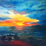 Cottesloe Beach (2014) Oil on stretch canvas, 60cm x 90cm