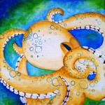 Octopus (2014) Acrylic on canvas board. 30.5cm x 30.5cm